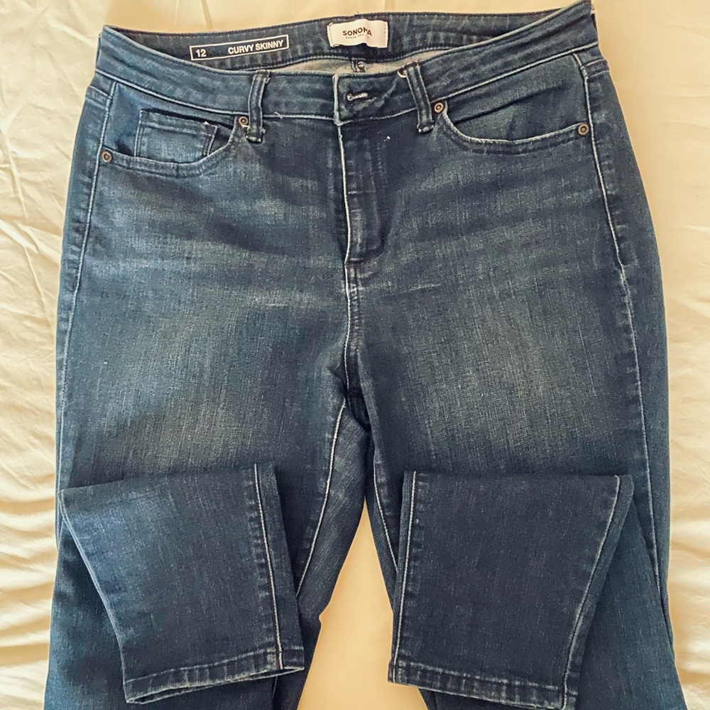 Sonoma Curvy Skinny Jeans in Dark Blue Wash